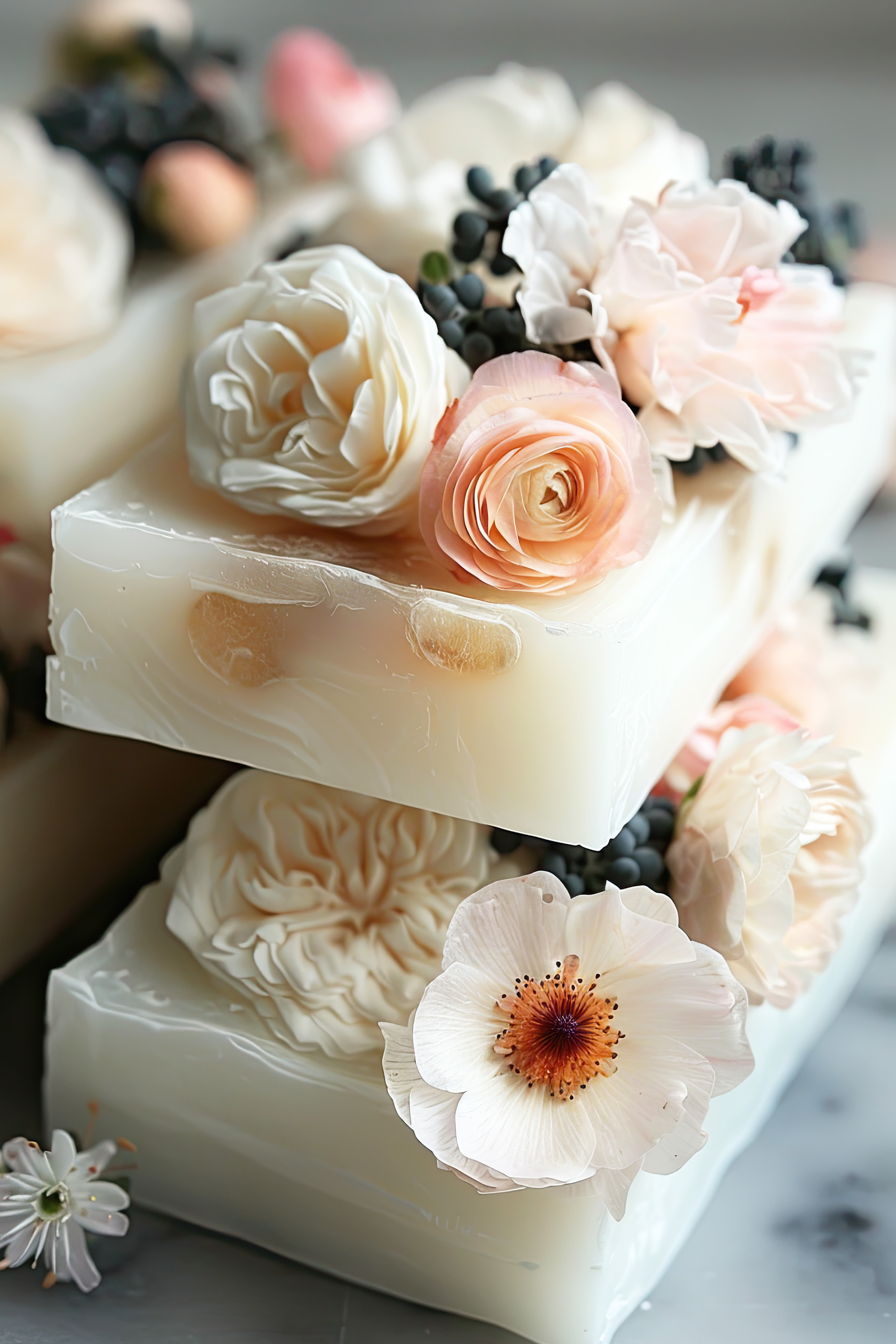 picture of soaps and flowers